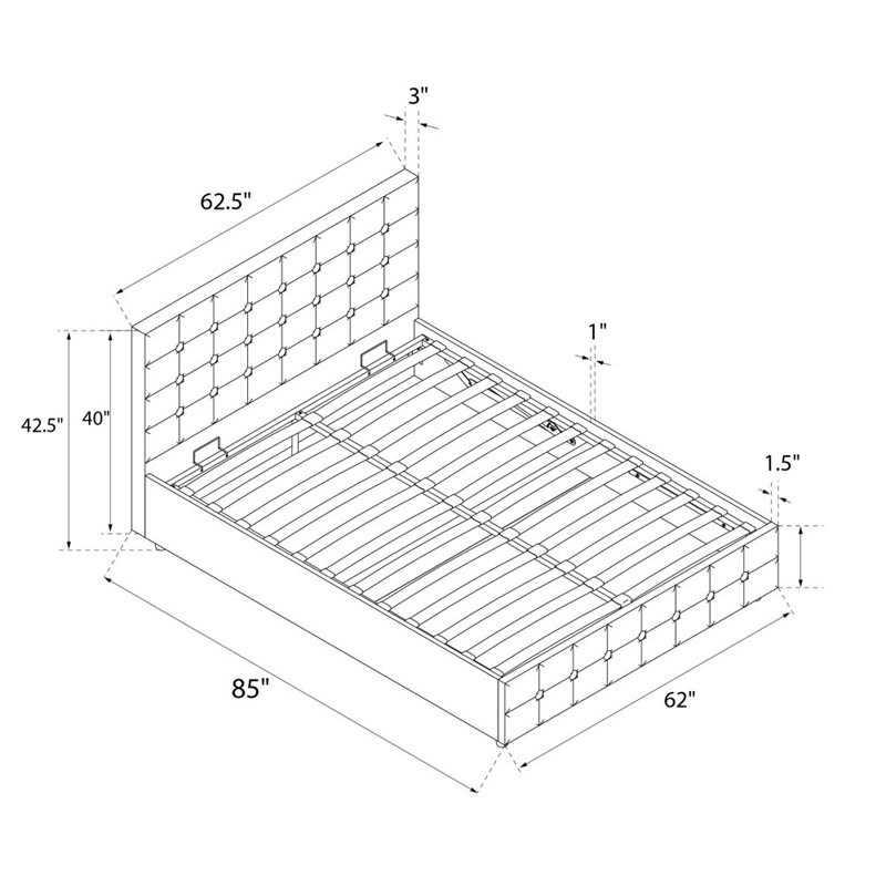DHP Cambridge Faux Leather Upholstered Queen Storage Bed in Black Homesquare