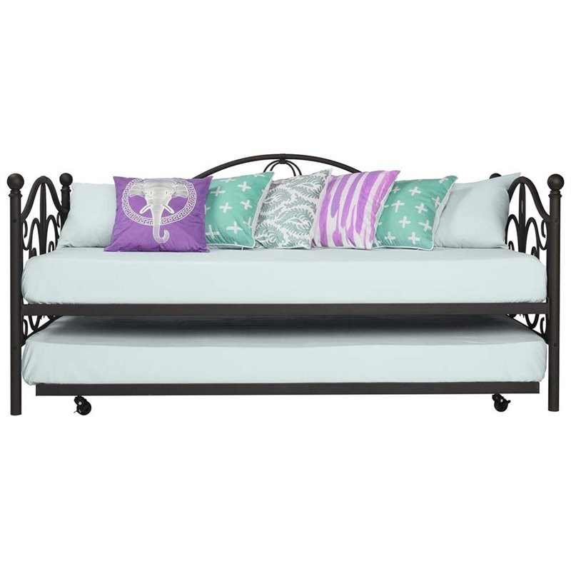 DHP Bombay Twin Metal Daybed with Trundle in Bronze Homesquare