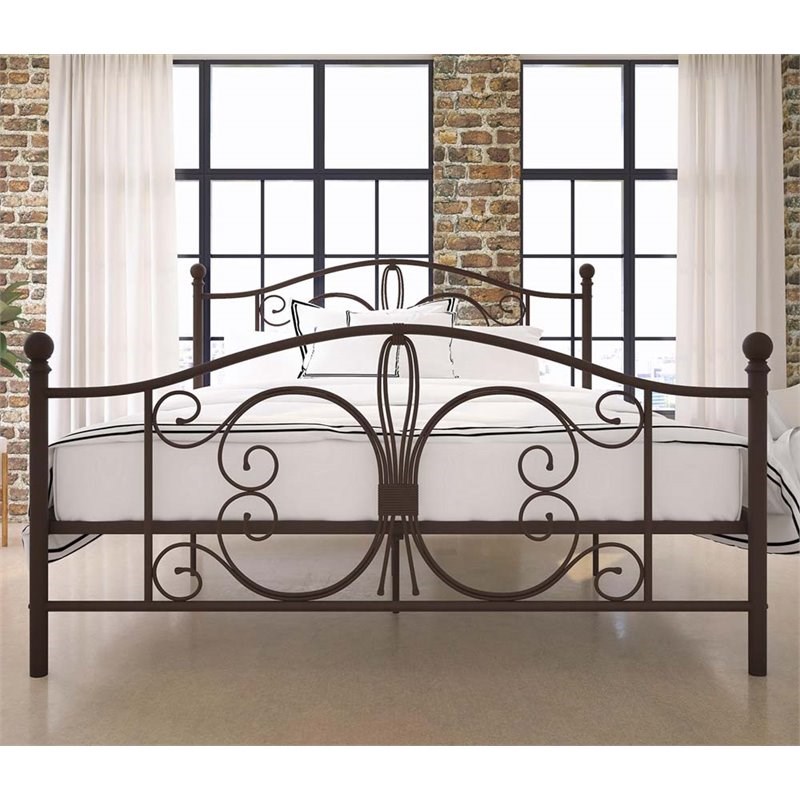 Dhp Bombay Queen Metal Bed In Bronze - 3246238