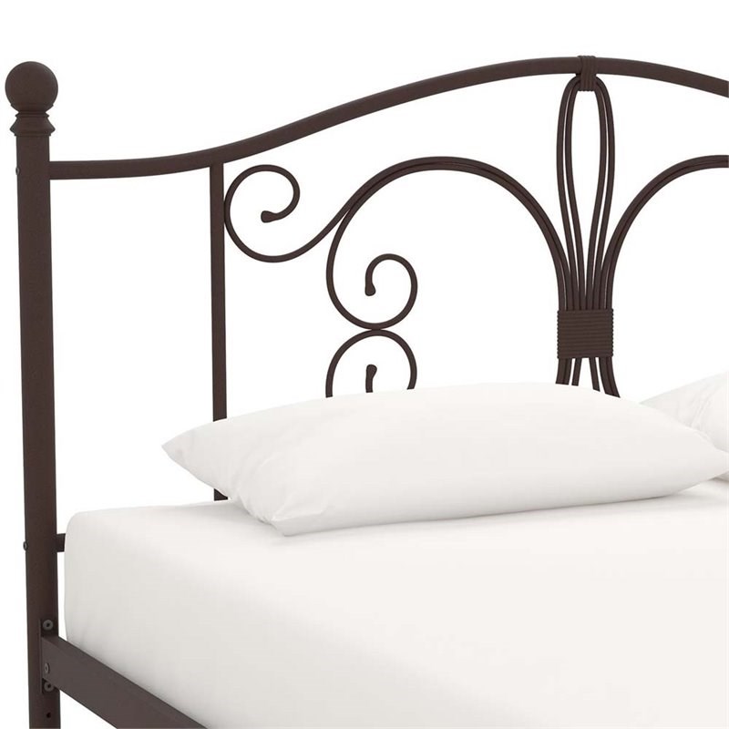 dhp bombay queen metal bed in bronze 3246238