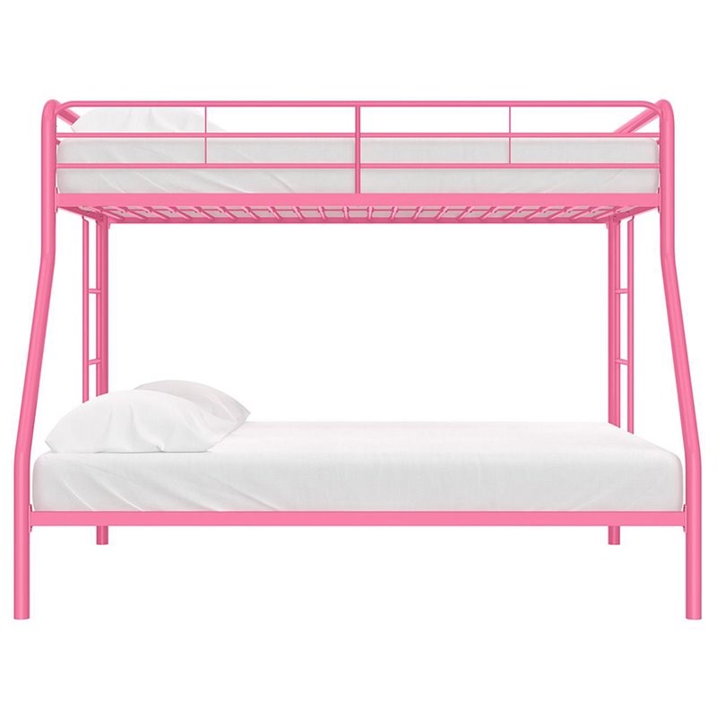 dhp twin over full metal bunk bed in pink 5418296