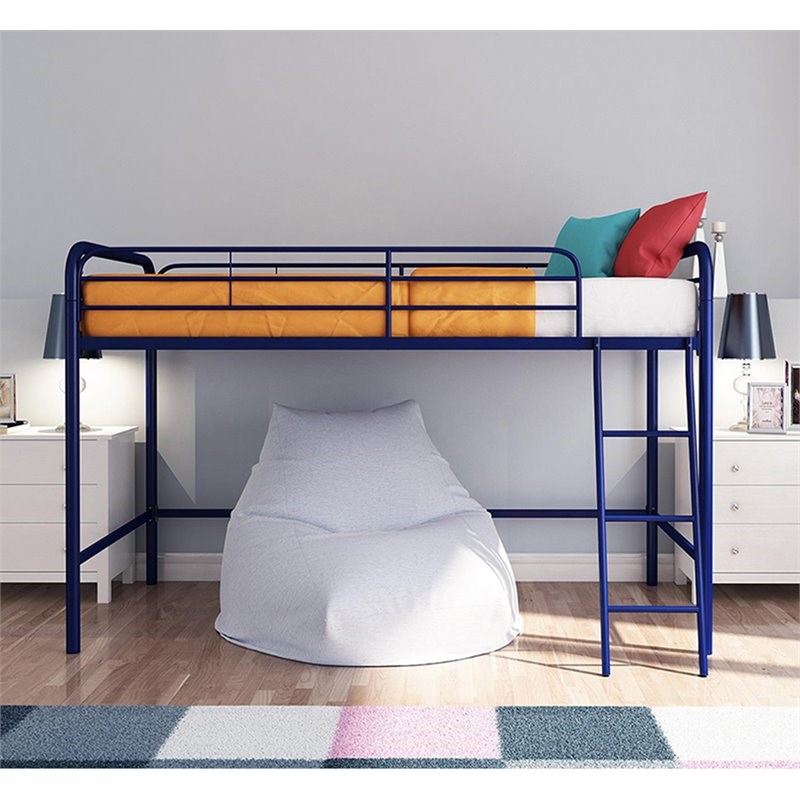 dhp junior twin metal loft bed in navy - 5458296