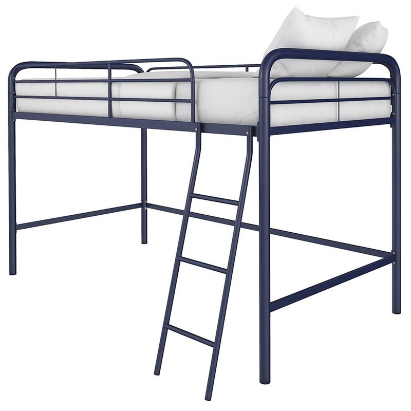 Dhp Junior Twin Metal Loft Bed In Navy - 5458296