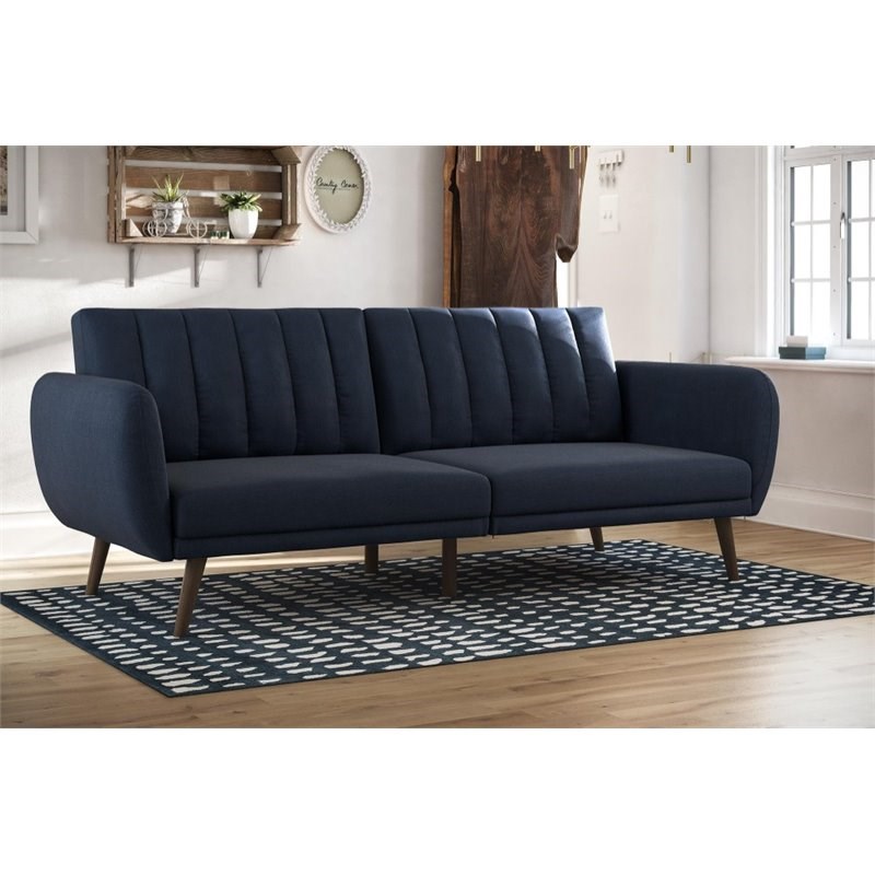  novogratz brittany sleeper sofa in navy blue - 2115629n