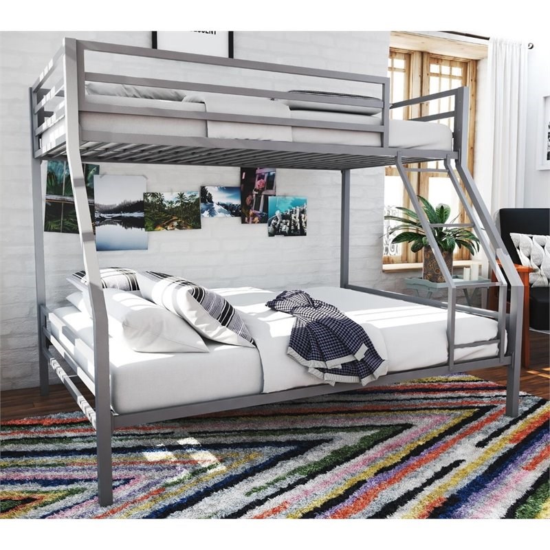 Novogratz Maxwell Twin over Full Metal Bunk Bed in Gray Homesquare