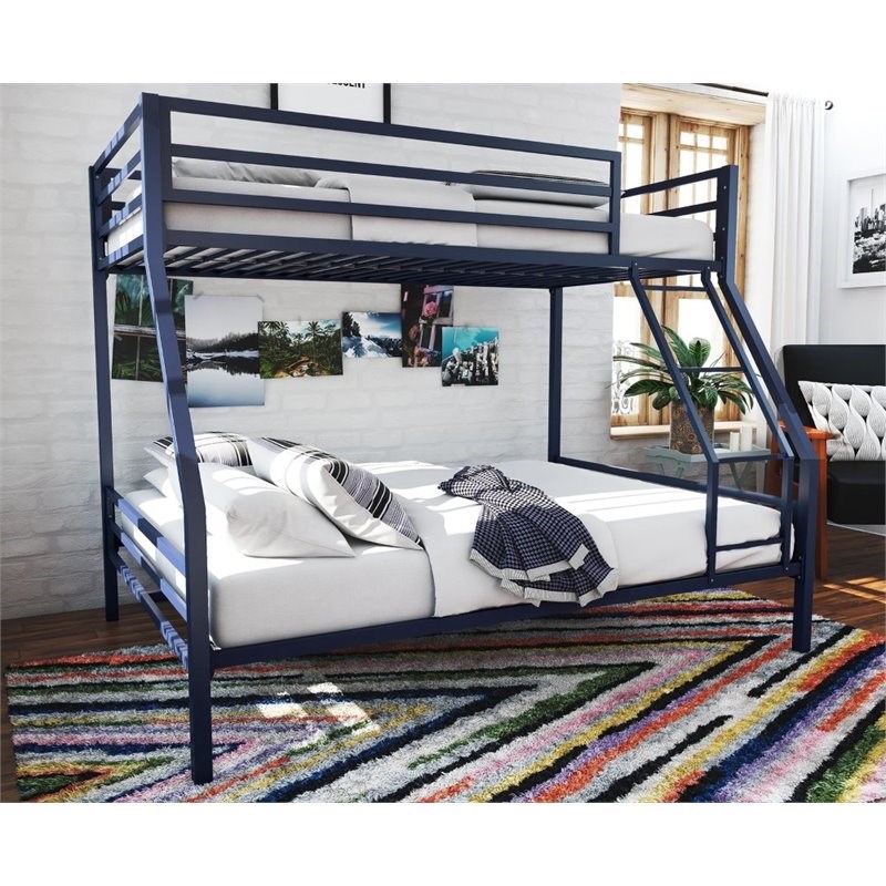 Novogratz Maxwell Twin Over Full Metal, Blue Metal Bunk Bed Twin Over Full