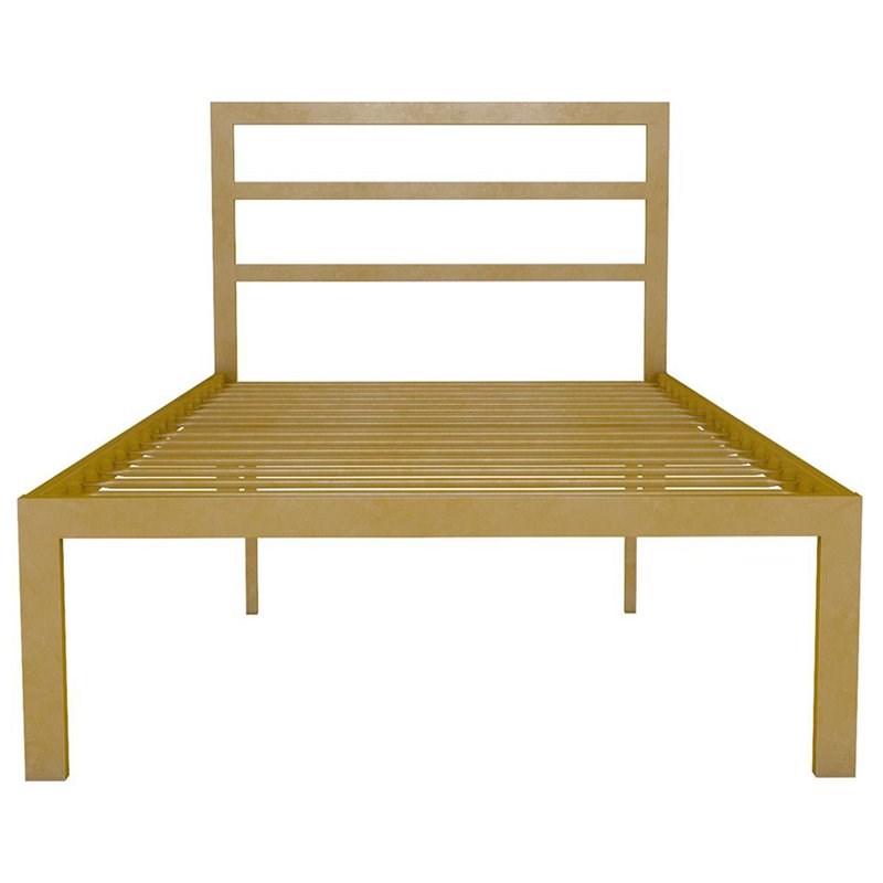 signature sleep premium twin metal slat bed in gold 4149319