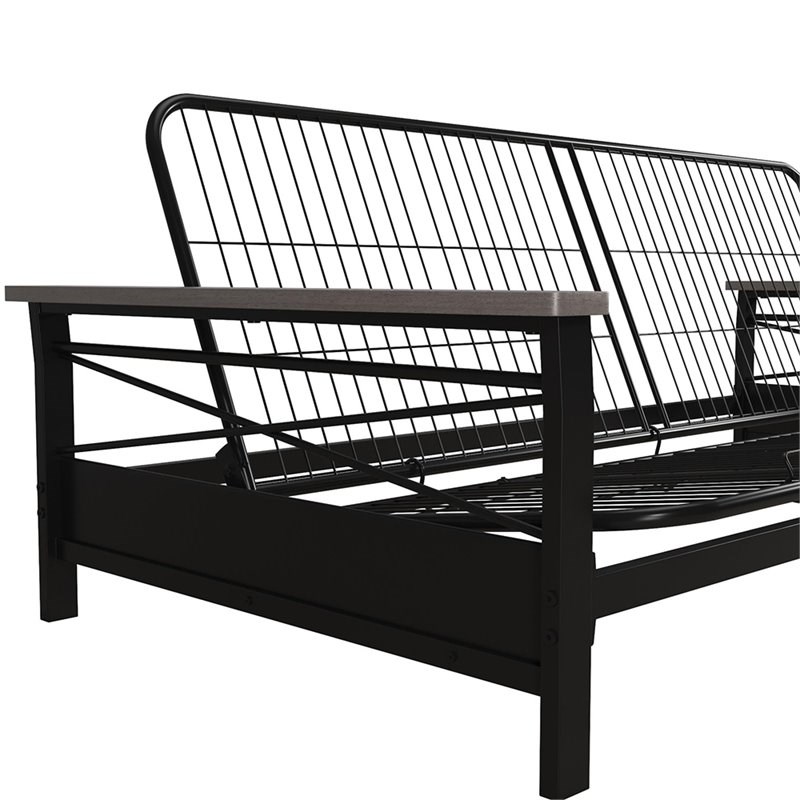 DHP Nella Metal Futon Frame in Black and Gray Homesquare