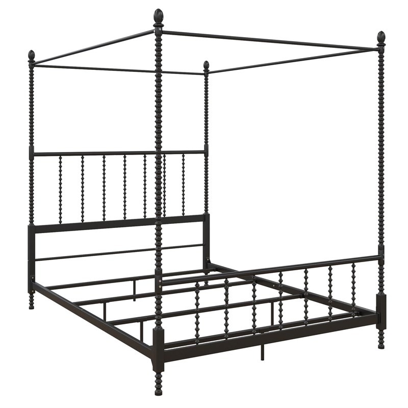 Dhp Emerson Metal Canopy Bed In Full Size Frame In Black Homesquare