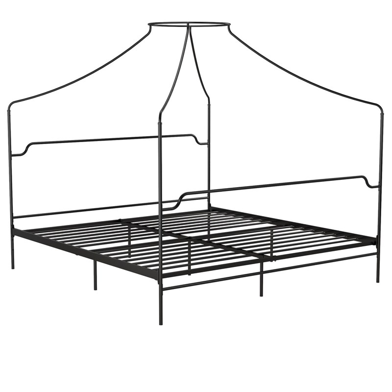 Shop Novogratz Camilla Metal Canopy Bed in King Size Frame in Black from Home Square on Openhaus