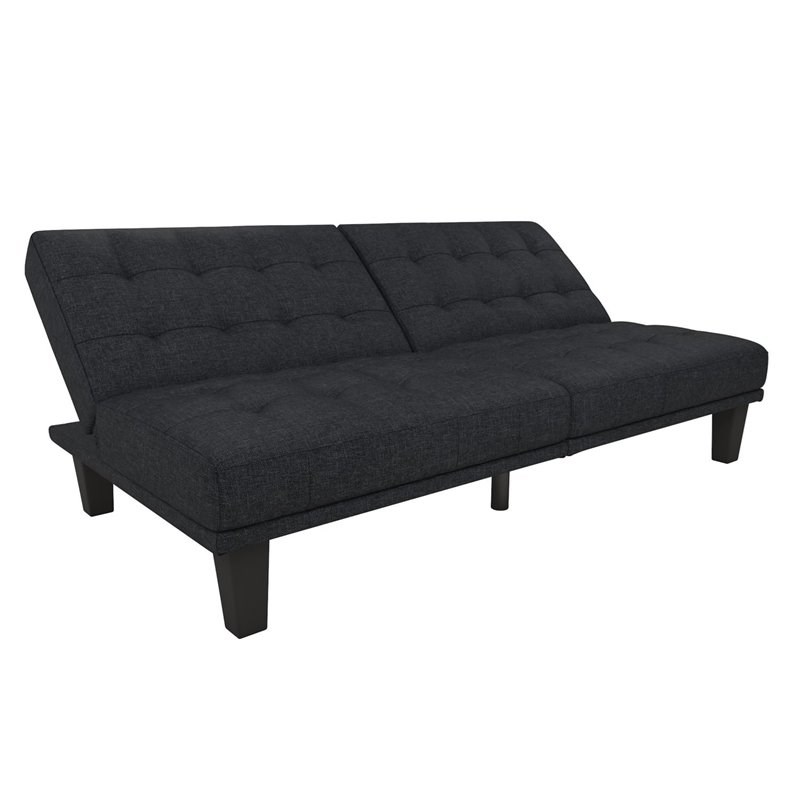 DHP Dexter Futon and Lounger in Convertible Sofa Bed and Couch in Navy