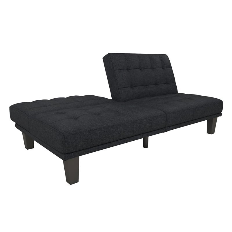 DHP Dexter Futon and Lounger in Convertible Sofa Bed and Couch in Navy