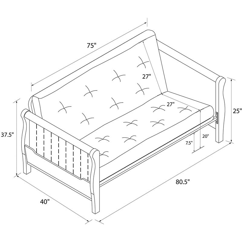 futon frame dimensions