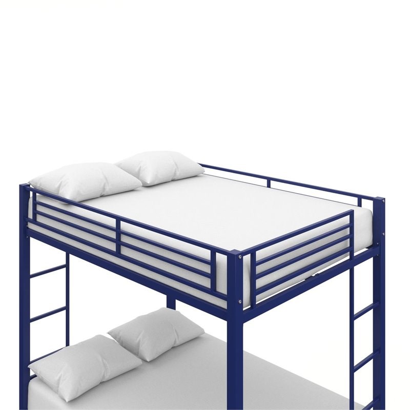 DHP Full over Full Metal Bunk Bed with Ladder in Blue Homesquare