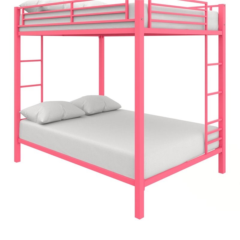 Dhp Full Over Metal Bunk Bed With, Pink Bunk Beds With Mattresses