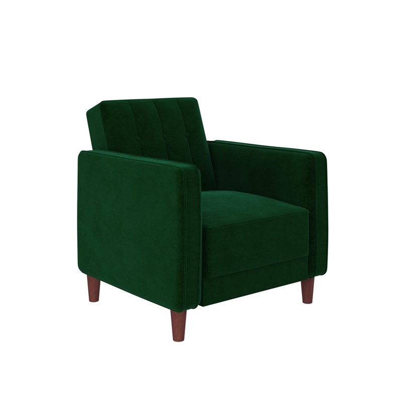 DHP Ivana Tufted Accent Chair in Green Velvet