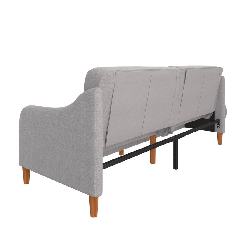 DHP Jasper Convertible Futon Sofa Couch in Light Grey Linen