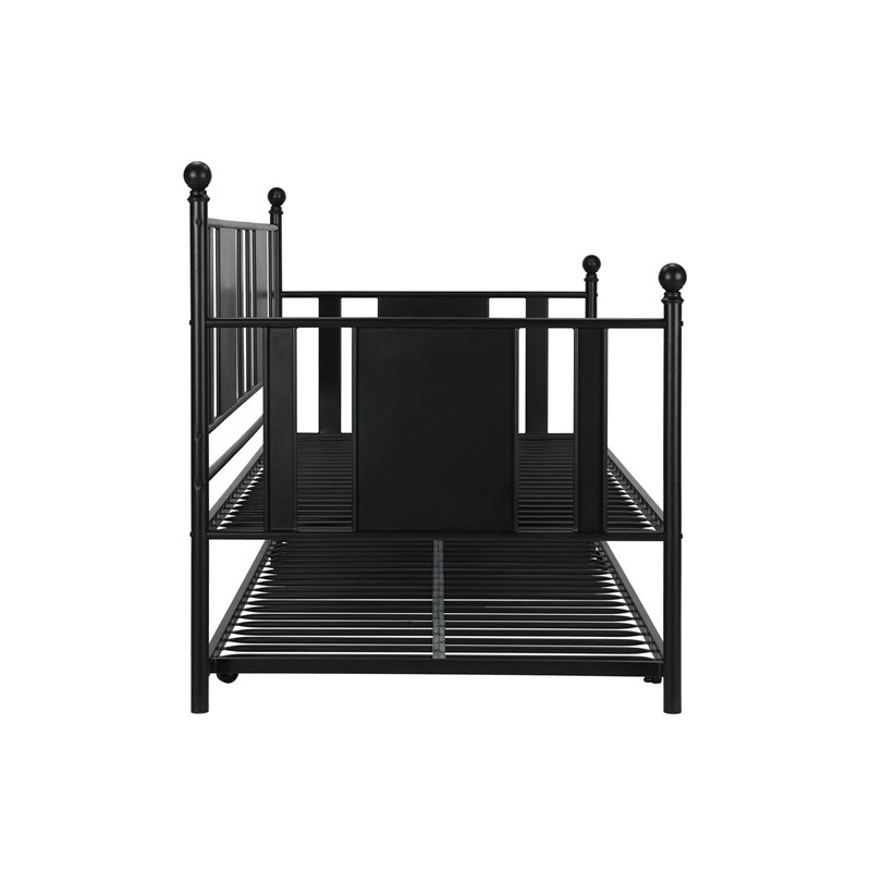 DHP Lavinia Metal Full Daybed and Twin Trundle in Black