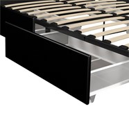 Dhp Dakota Queen Upholstered Bed With Storage Drawers In Black Faux Leather 4291039