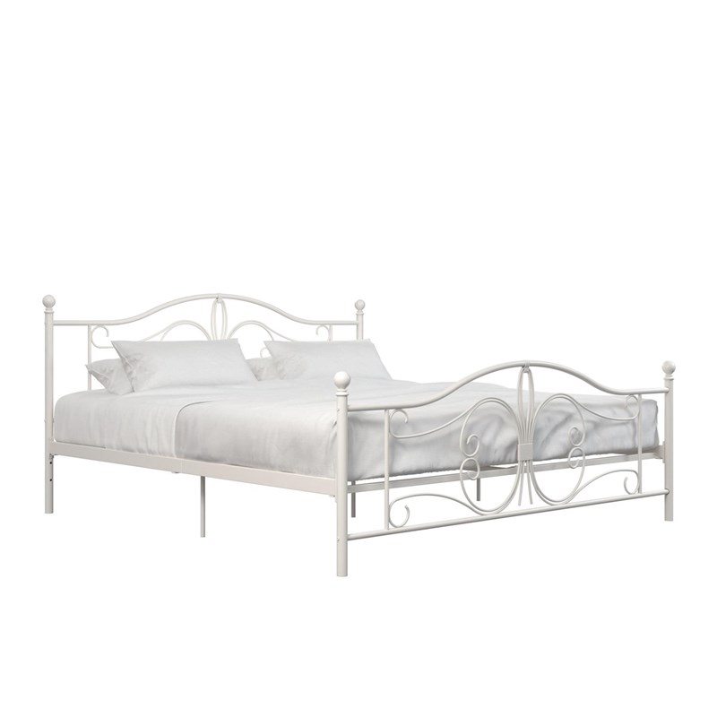 Details about   DHP Bombay Metal Bed Twin/King/Queen Size Frame with Underbed Storage in White 