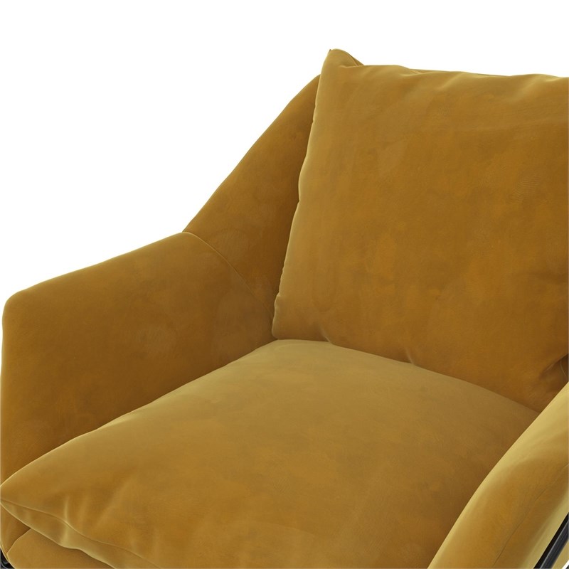 dhp alivia accent chair in mustard yellow velvet dz13671