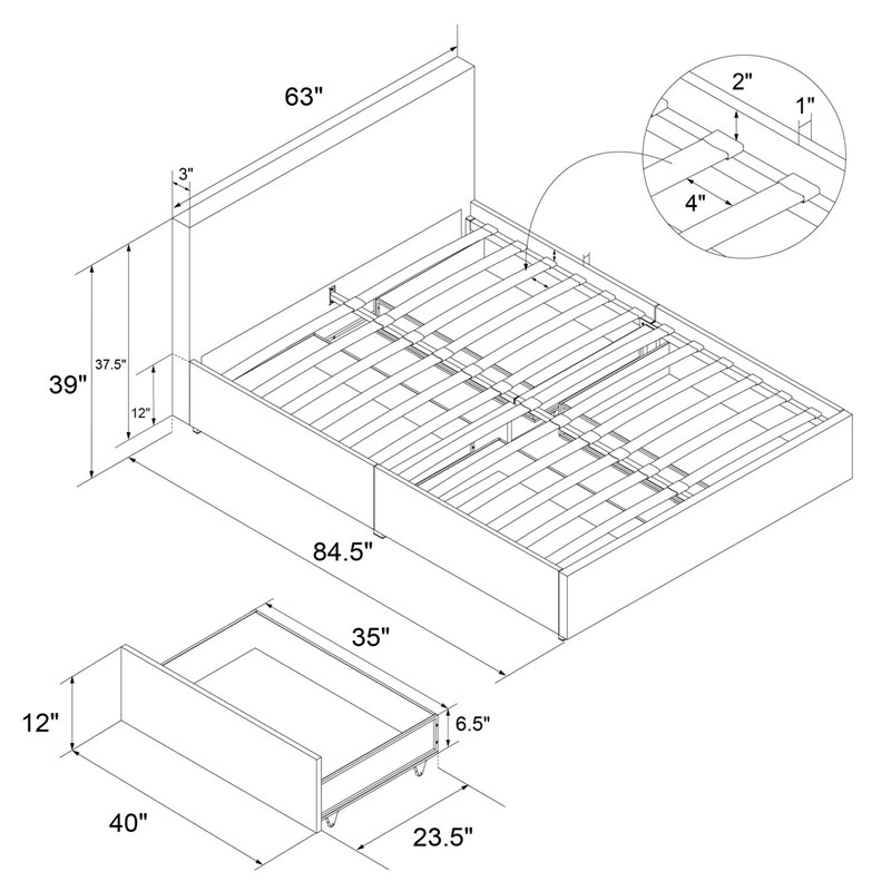 novogratz kelly upholstered bed with storage queen