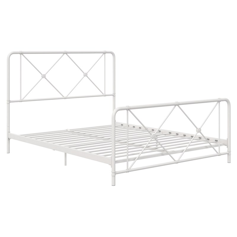 Dhp Ally Queen Metal Farmhouse Bed With, Metal Bed Frame Assembly Queen
