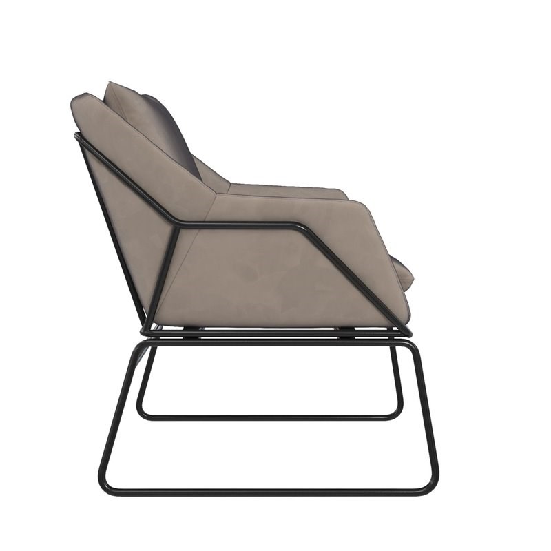 Novogratz Alivia Accent Chair in Grey Velvet