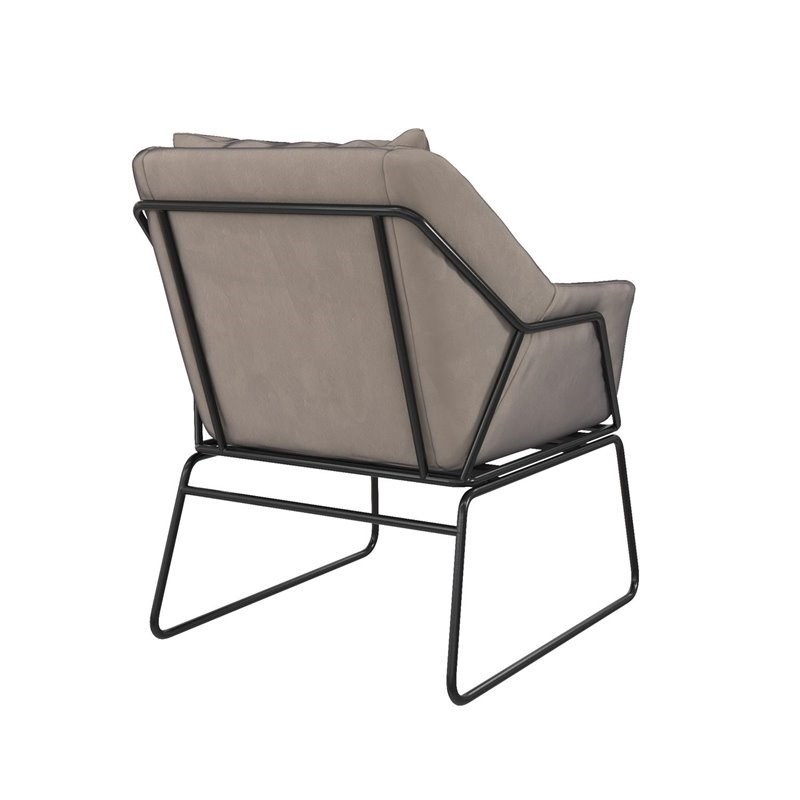 Novogratz Alivia Accent Chair in Grey Velvet