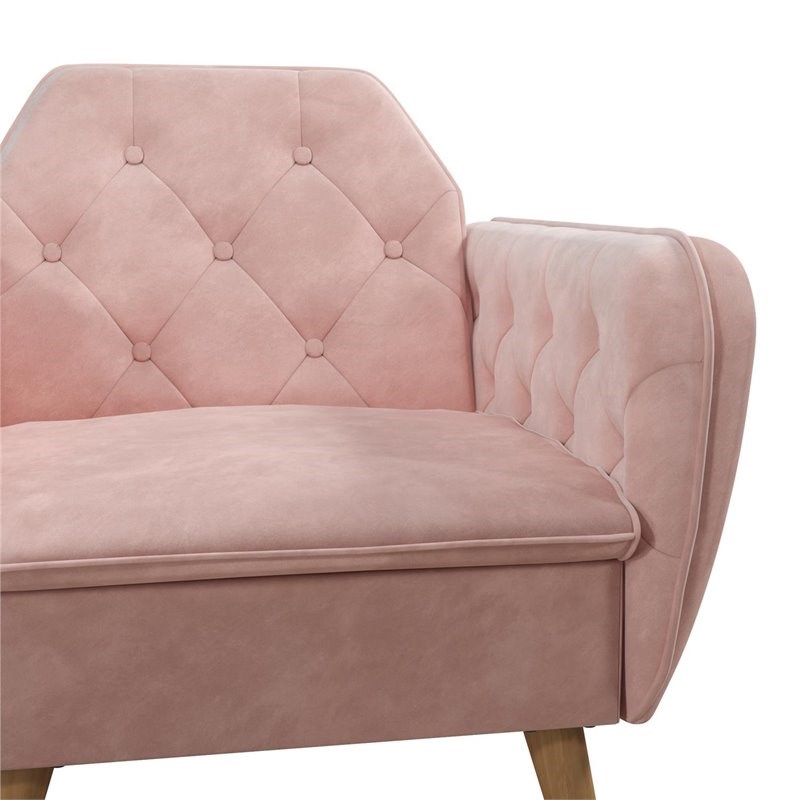 Novogratz Teresa Memory Foam Living Room Accent Chair in Pink Velvet Homesquare