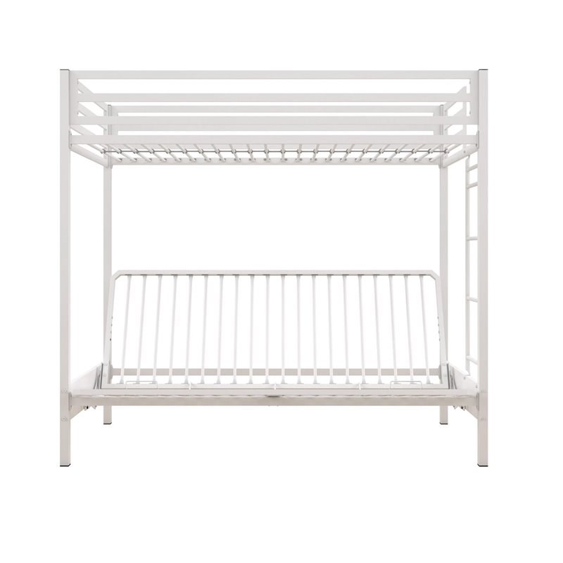 Miles Twin Over Futon Metal Bunk Bed, Dhp Twin Over Futon Metal Bunk Bed White