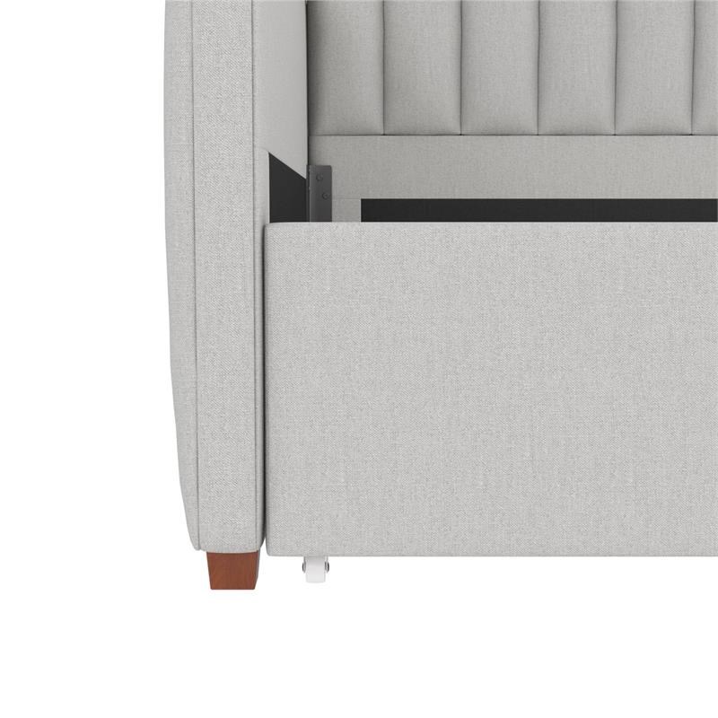 Novogratz Brittany Daybed with Storage Drawers Twin Size in Gray Linen