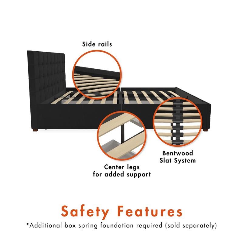 CosmoLiving by Cosmopolitan Elizabeth Upholstered Bed Queen in Black