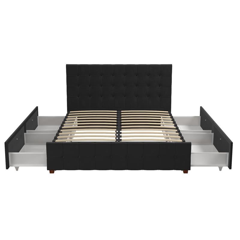 CosmoLiving by Cosmopolitan Elizabeth Upholstered Bed Queen in Black