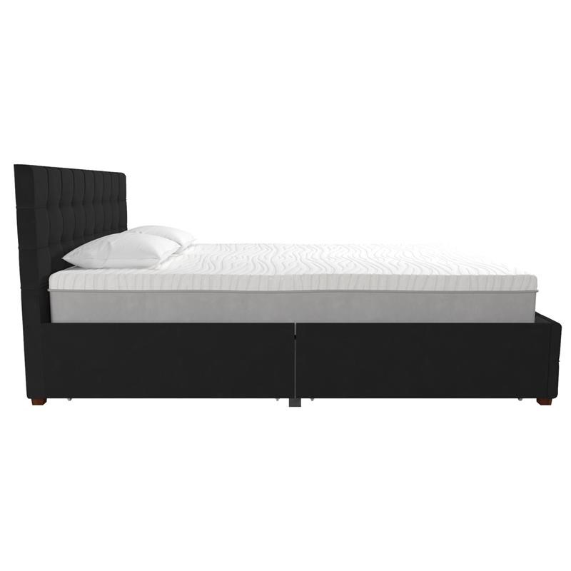CosmoLiving by Cosmopolitan Elizabeth Upholstered Bed Queen in Black