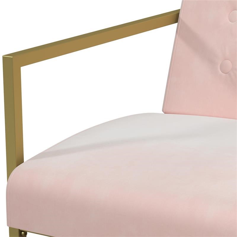 CosmoLiving by Cosmopolitan Lexington Modern Chair in Gold Frame & Pink Velvet