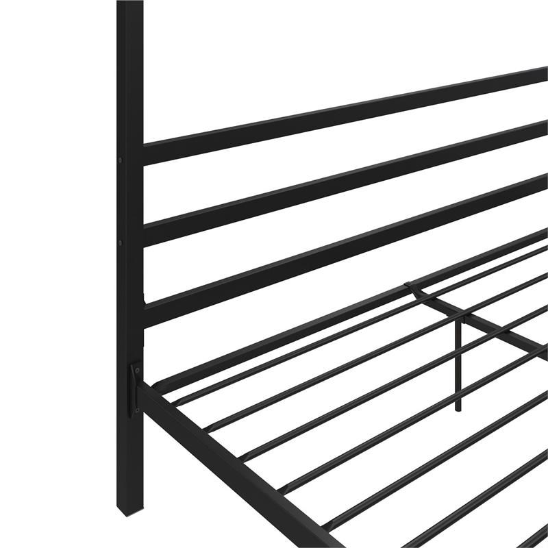 DHP Modern Metal Canopy Poster Bed in King in Black