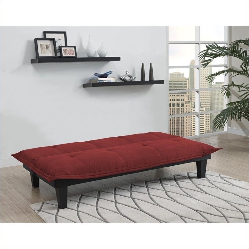 DHP Lodge Convertible Futon Sofa in Red