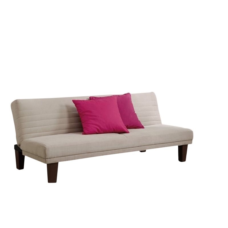 DHP Dillan Upholstered Convertible Sofa in Tan Mircrofiber