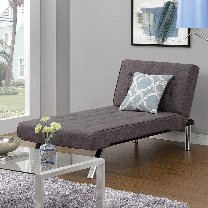 Dhp Emily Linen Chaise Lounge In Gray Homesquare - Dhp Emily Chaise Lounger Chair With Adjustable Reclining Back Navy Linen Dhp Emily Linen Chaise Lounge In Gray Homesquare - Dhp Emily Chaise Lounger Chair With Adjustable Reclining Back Navy Linen