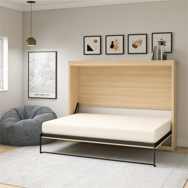 Signature Sleep Paramount Full Size Daybed Wall Bed in Light Oak