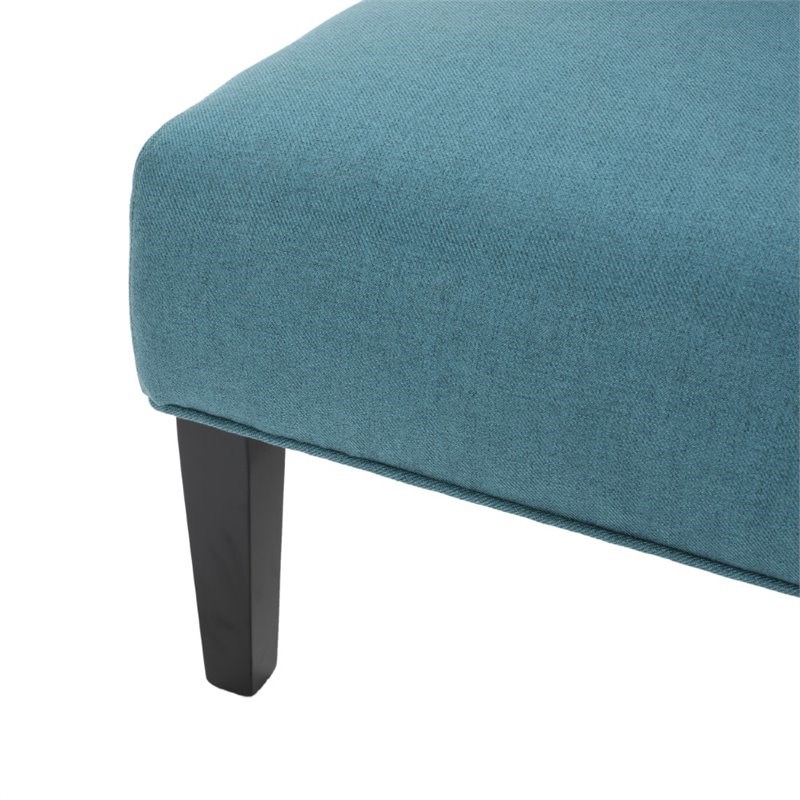 Noble House Kassi Fabric Slipper Chair in Dark Teal and Matte Black (Set of 2)