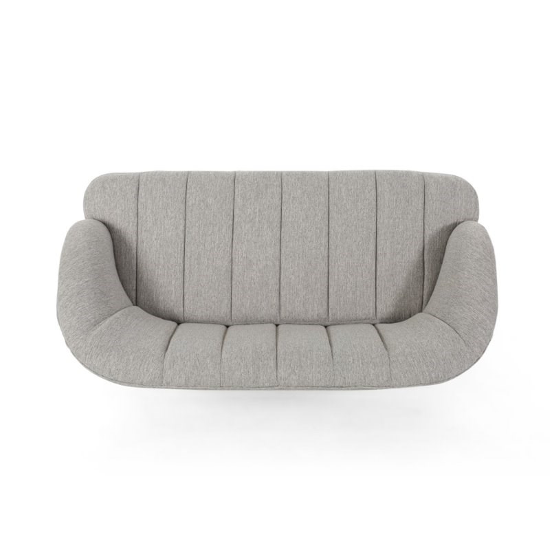 Noble House Lupine Modern Fabric Loveseat with Hairpin Legs in Light Gray