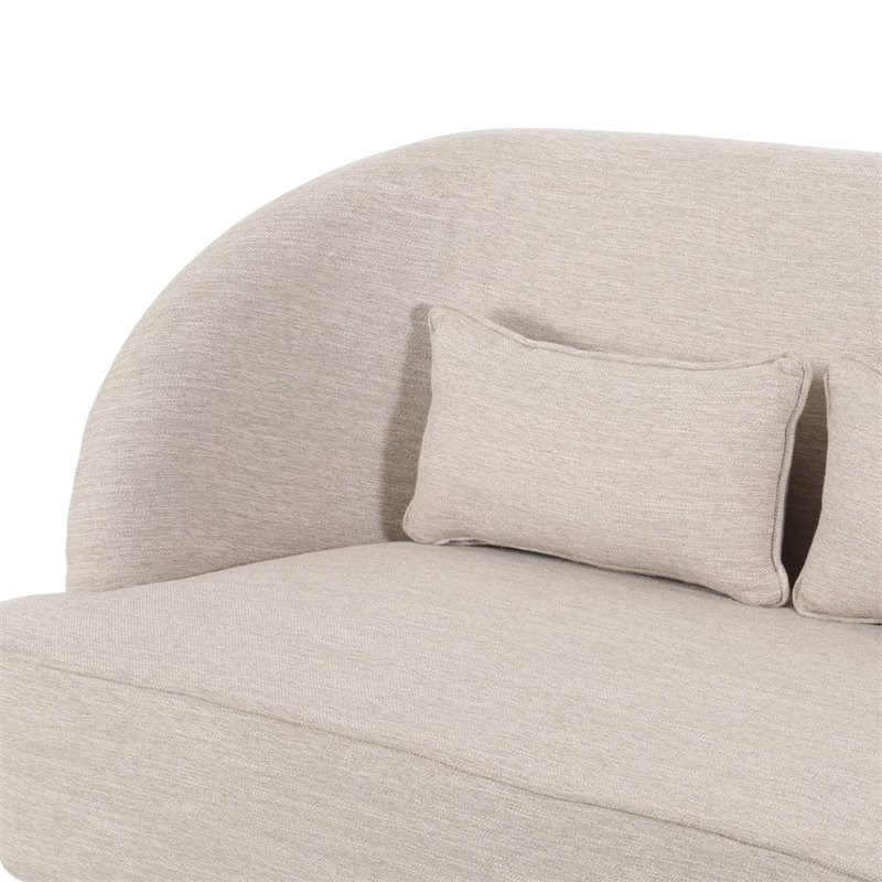 Noble House Nilton Modern Fabric Loveseat with Hairpin Legs in Beige