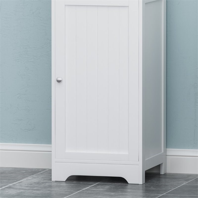noble house heineberg modern free standing bathroom linen cabinet in matte white - 311194