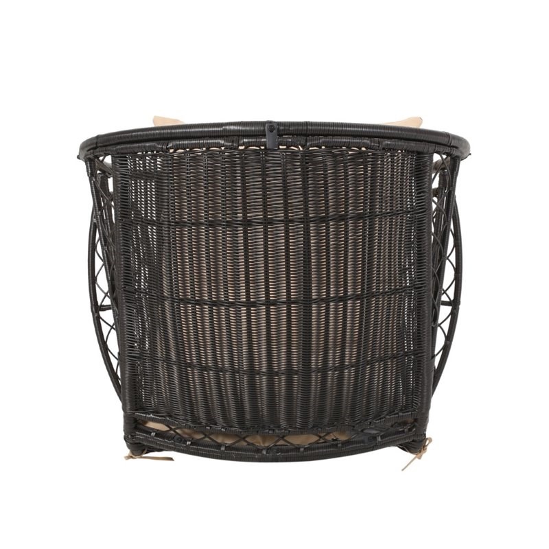 Noble House Malia Outdoor Wicker Standing Basket Chair in Brown and Tan