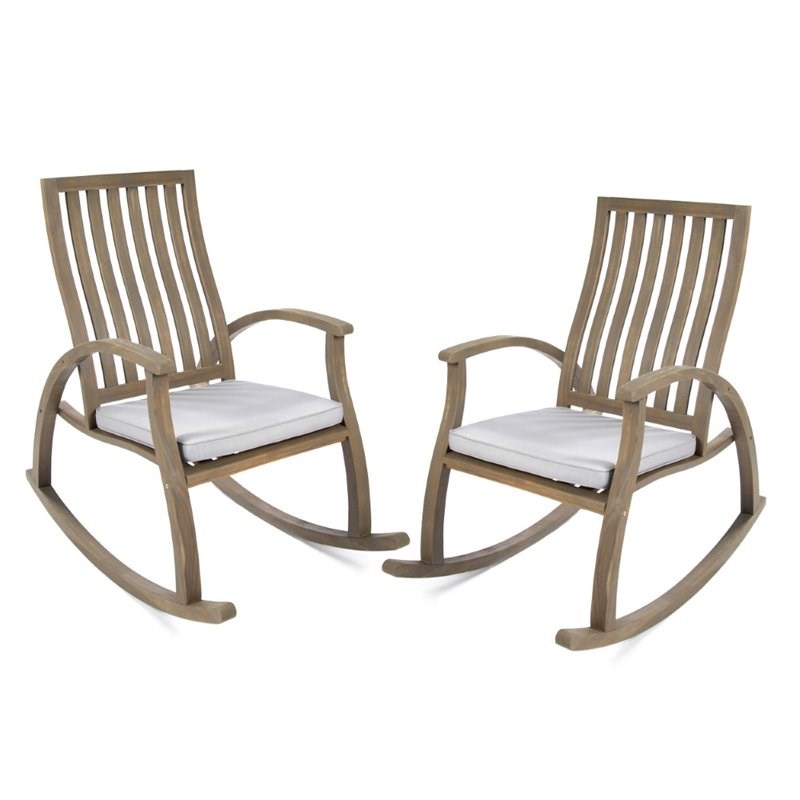 Noble House Adirondack Acacia Wood Rocking Chair