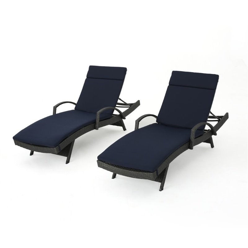 navy blue chaise cushions