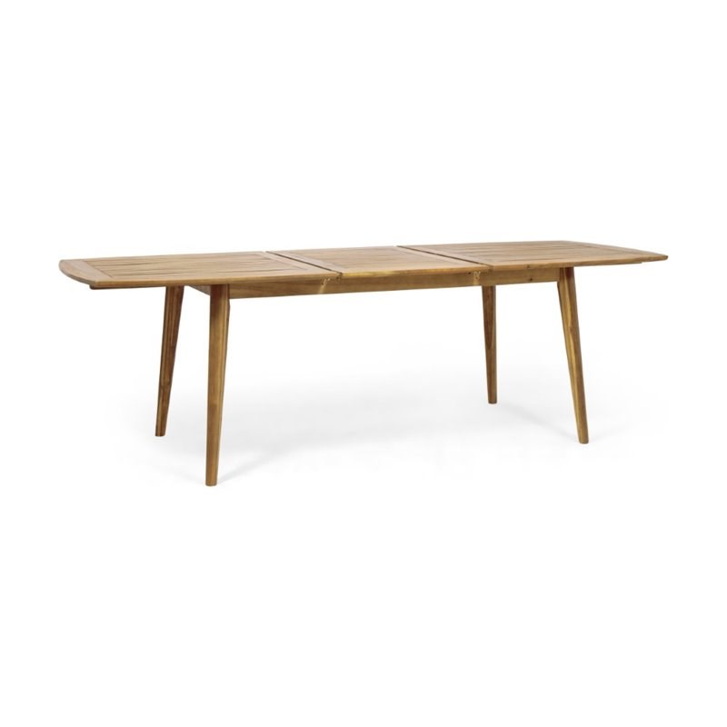 Noble House Stamford Outdoor Acacia Wood Expandable Dining Table in Teak