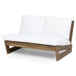 Noble House Sherwood Outdoor Acacia Wood Loveseat in Teak and White